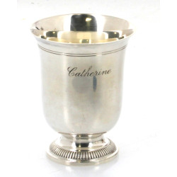 Timbale gravée "Catherine", en argent, p