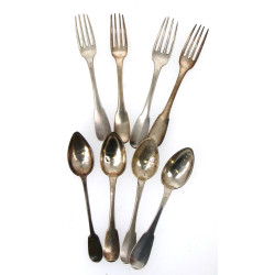 Lot de 4 cuillères et 4 fourchettes en a