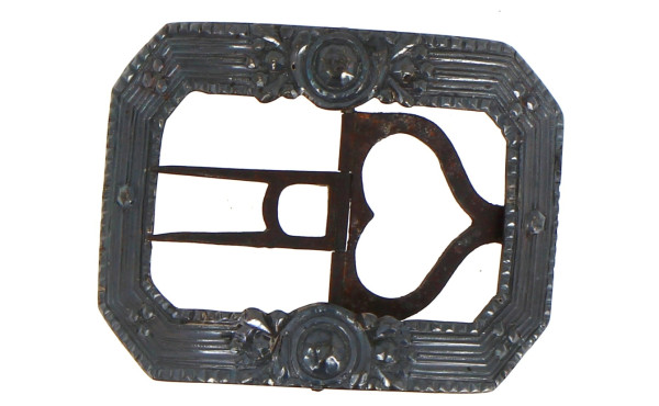 Boucle de Chapeau en argent et métal, po