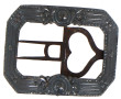 Boucle de Chapeau en argent et métal, po