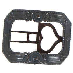 Boucle de Chapeau en argent et métal, po