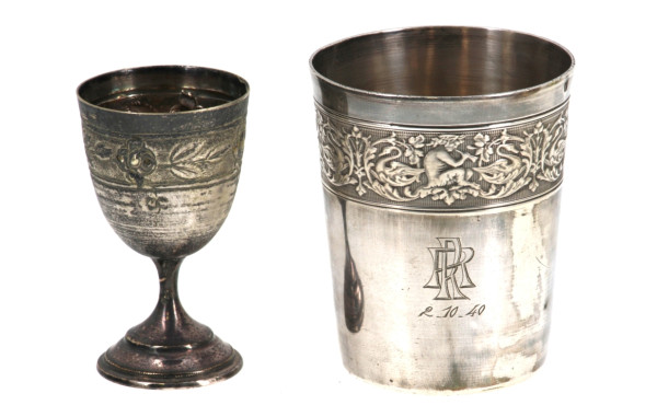 Timbale en argent poinçon minerve, poids