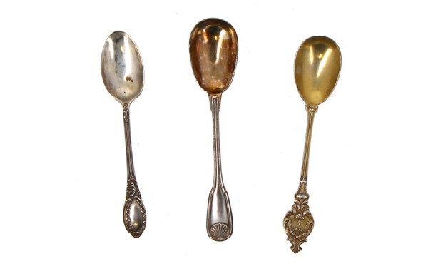 Lot de 2 cuillères à œuf en argent, poin