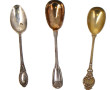 Lot de 2 cuillères à œuf en argent, poin