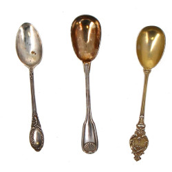 Lot de 2 cuillères à œuf en argent, poin