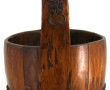 Seau ancien chinois à une anse en bois e