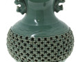 ASIE - Vase en céramique émaillée turquo