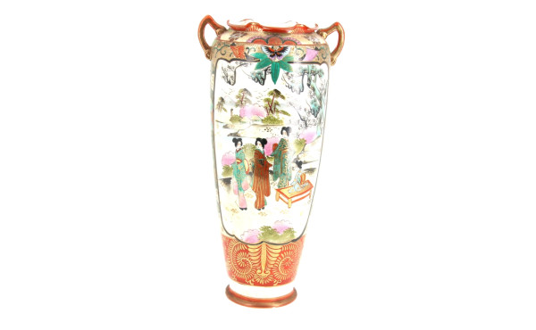 JAPON Xxème - Vase en céramique polychro