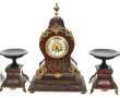 Pendule style Louis XV en marqueterie 
