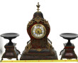 Pendule style Louis XV en marqueterie 
