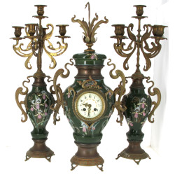 Garniture ART NOUVEAU en céramique à déc