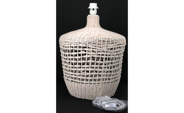 Lampe à poser, piètement en osier blanc,