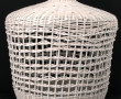 Lampe à poser, piètement en osier blanc,
