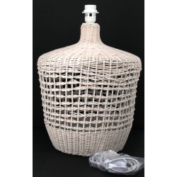 Lampe à poser, piètement en osier blanc,