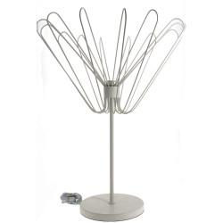 Lampe à poser en métal blanc, base circu