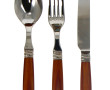 Ménagère en inox et bois verni, état neu
