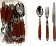 Ménagère en inox et bois verni, état neu