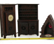 Lot de 4 meubles miniatures bretons en b