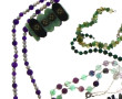 Lot de 8 colliers dont améthyste, œil de