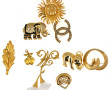 Lot de 9 broches fantaisie et une boucle