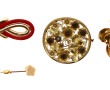 4 broches fantaisies en métal doré