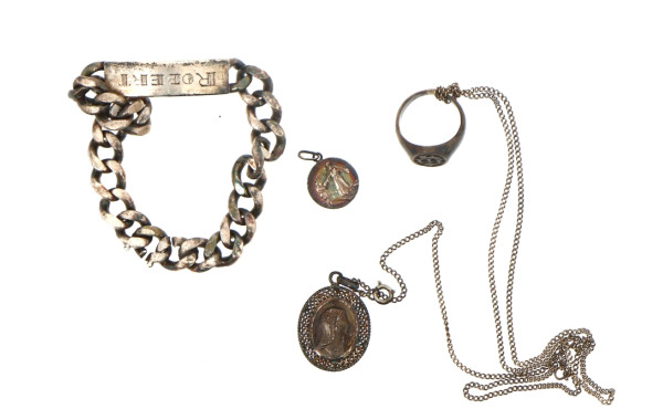 Lot de bijoux en argent gourmette "Rober
