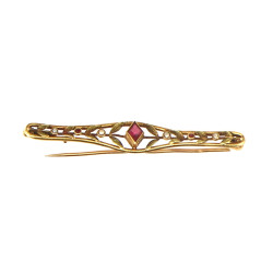 Broche barrette ancienne en or jaune 18 