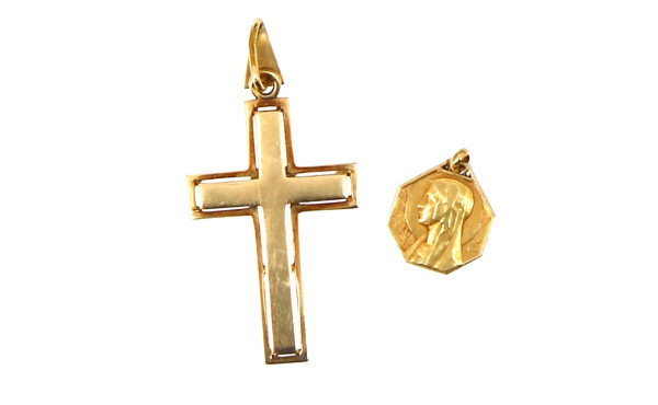 Médaille de la Vierge en or jaune 18 cts