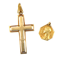 Médaille de la Vierge en or jaune 18 cts