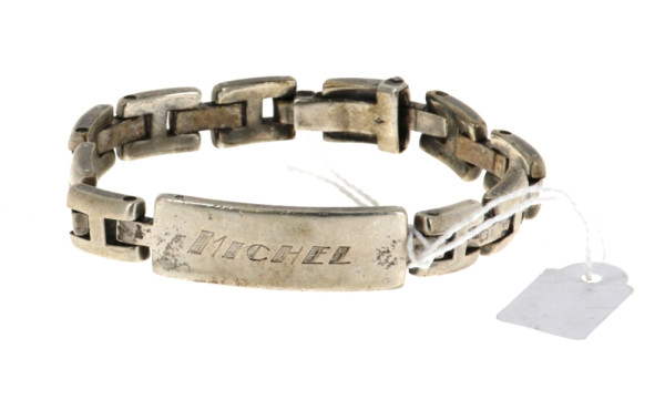 Gourmette "Michel" en argent, poinçon cr