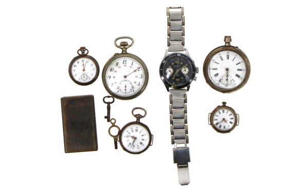 Lot de montres et divers : 2 montres gou