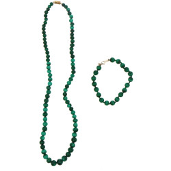 Bracelet et collier en perles de malachi