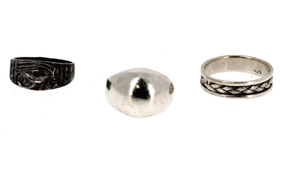 Lot de 3 bagues en argent, poids 11,70 g