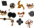 Lot de 12 broches fantaisie période anné