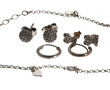 Lot de bijoux en argent : un bracelet cœ