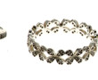 Lot de 3 bagues en argent et strass, poi