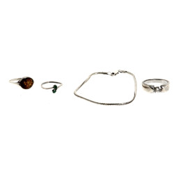 Lot de 3 bagues en argent dont une en ar