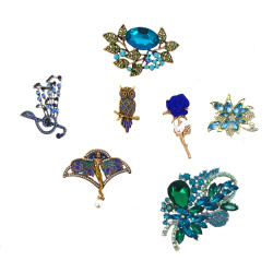 BROCHES - Lot de 7 broches fantaisie en 
