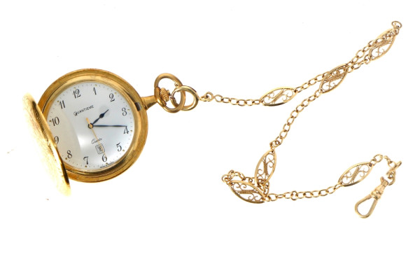 QUANTIEME - Montre plate à gousset en mé