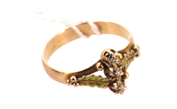 Bague ancienne 3 ors, 18 cts, poinçon tê