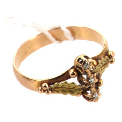 Bague ancienne 3 ors, 18 cts, poinçon tê