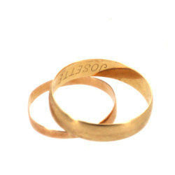Deux alliances en or 18 cts, poids 2,90 