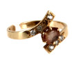 Bague en or jaune 18 cts, trace de poinç