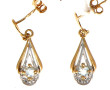 Paire de BO pendantes en or jaune 18 cts