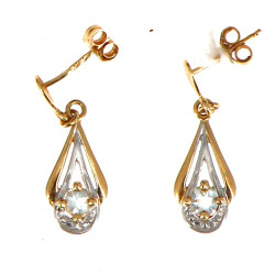 Paire de BO pendantes en or jaune 18 cts