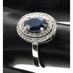 Bague en or 9 cts (375) sertie d'un saph