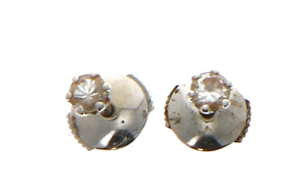 Paire de puces d'oreilles en or gris 18 