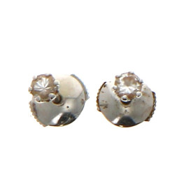 Paire de puces d'oreilles en or gris 18 