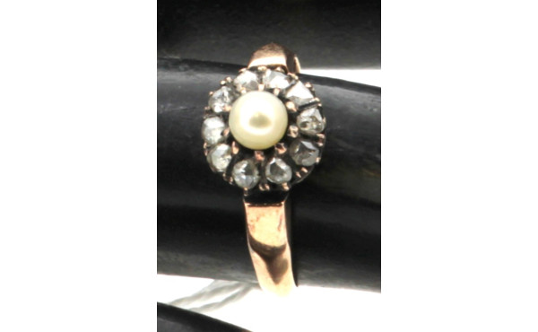 Bague ancienne en or jaune 18 cts, trace