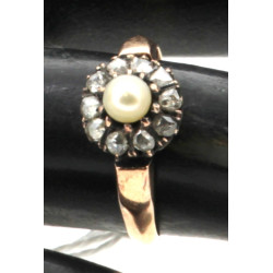 Bague ancienne en or jaune 18 cts, trace